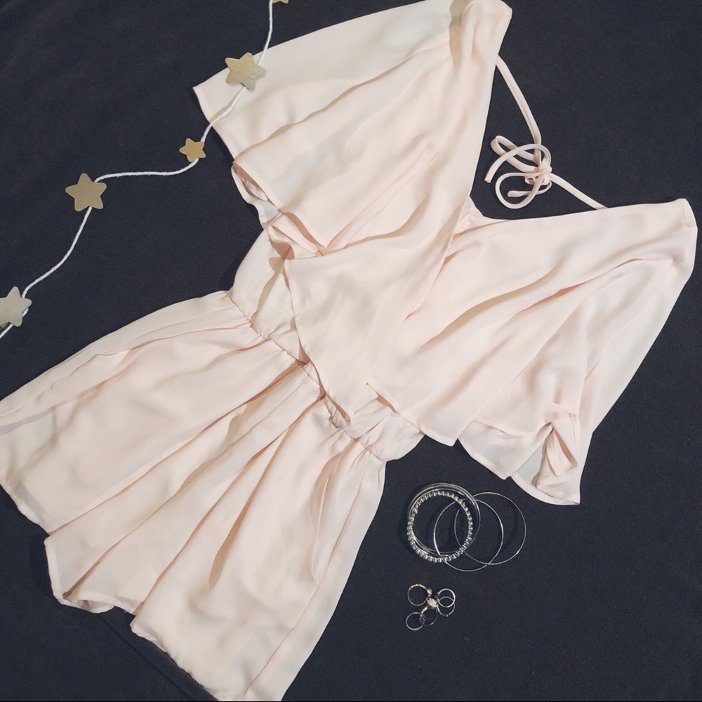 flowy pale pink romper